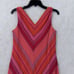 VTG David Warren Silk Dress Womens 12P Sleeveless Y2K 90s Chiffon Chevron Flowy