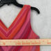 VTG David Warren Silk Dress Womens 12P Sleeveless Y2K 90s Chiffon Chevron Flowy
