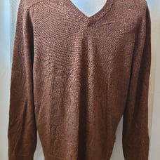 Men's Smartwool V-neck sweater - XL Brown with black specks
