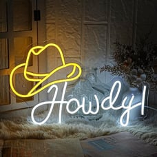 Cowboy Hat Neon Sign Howdy Cowboy Neon Signs Cool LED Neon Lights