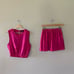 Kourt Askita Set Hot Pink Tank and Skort Linen Blend Outfit Size XS
