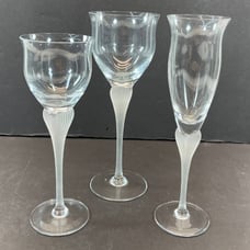 Mikasa 3 Sea Mist Frosted White Stem Wine Glass Champagne Replacements
