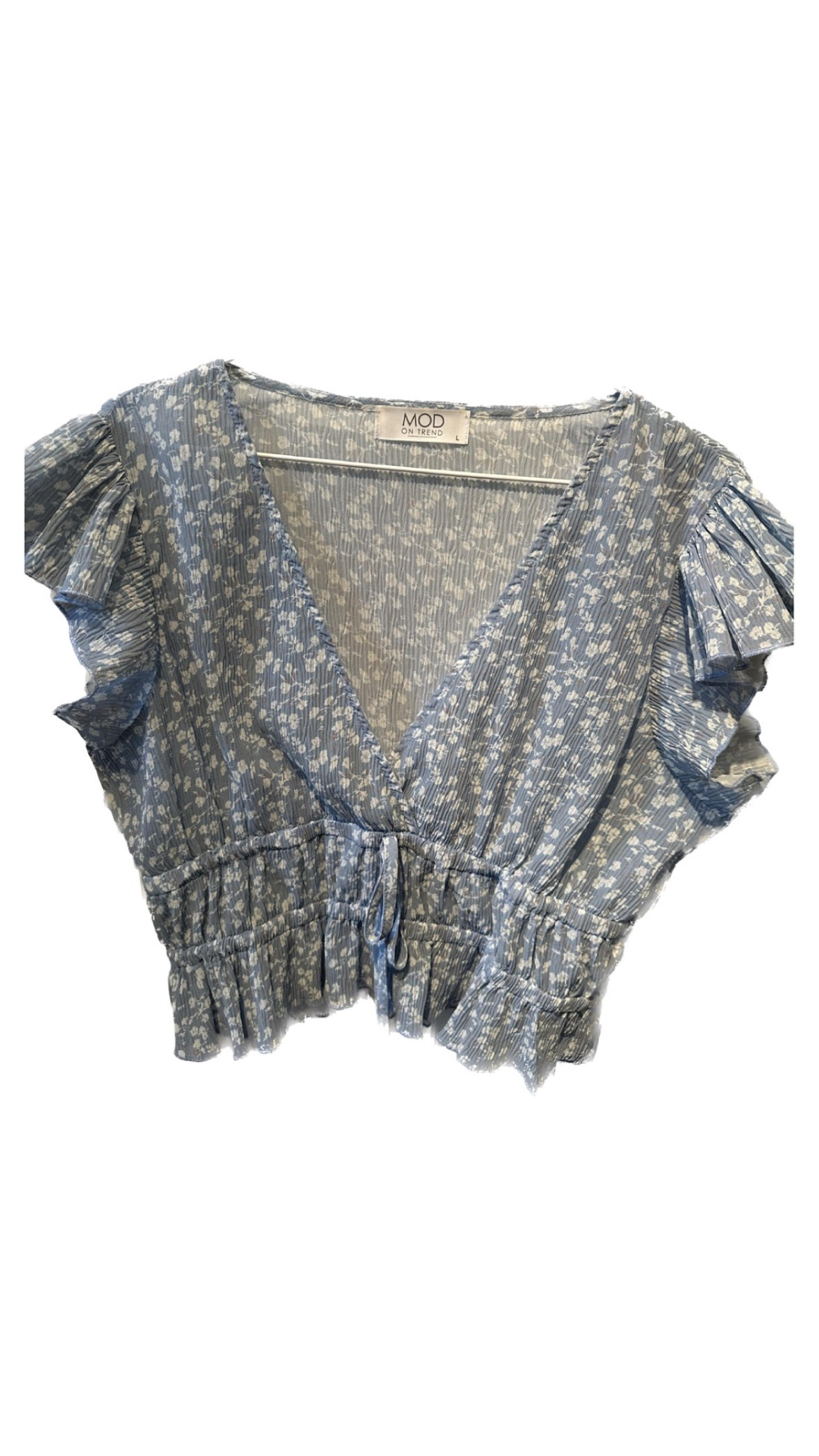 MOD on Trend Boutique Scrumched Floral Crop Top