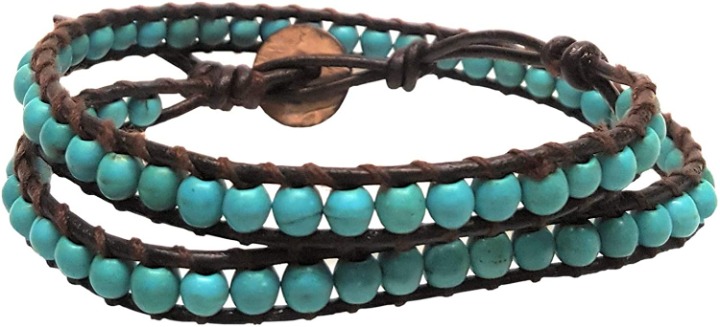 Turquiose 2 Wrap Bracelets and Choker