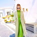 One Piece Knit Dress Long Dress Green Knit Dress Chic