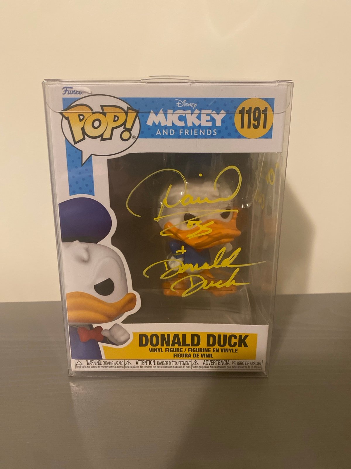 Funko Pop! Donald Duck #1191 Signed By Daniel Ross JSA With soft protector