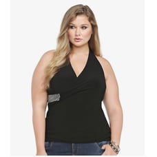 Torrid Black Halter with Rhinestones Size 4X