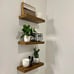 Floating Shelves for Wall Bathroom Set of 3, Rustic Brown