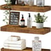 Floating Shelves for Wall Bathroom Set of 3, Rustic Brown