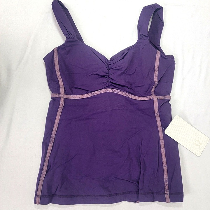 Lululemon Athletics Women's Purple Tank Shirt NEW NWT Size 8 Aria Tank Binding