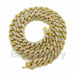 Gold Praying Hands Oval Pendant & 24 Iced Cuban Box Lock Chain Necklace