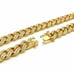 Gold Praying Hands Oval Pendant & 24 Iced Cuban Box Lock Chain Necklace