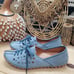 Volks Walkers Izmit Women EU 41/US 10 Lace Up Perforated Flat Shoes Blue Turkey