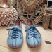 Volks Walkers Izmit Women EU 41/US 10 Lace Up Perforated Flat Shoes Blue Turkey