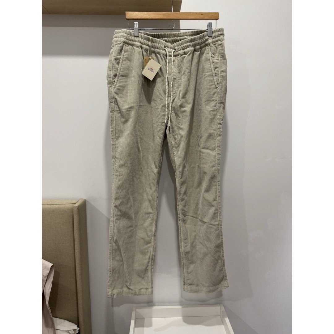 NWT Faherty Corduroy Pants Mens Size XXL Pull On Drawstring Stone Valley Beige