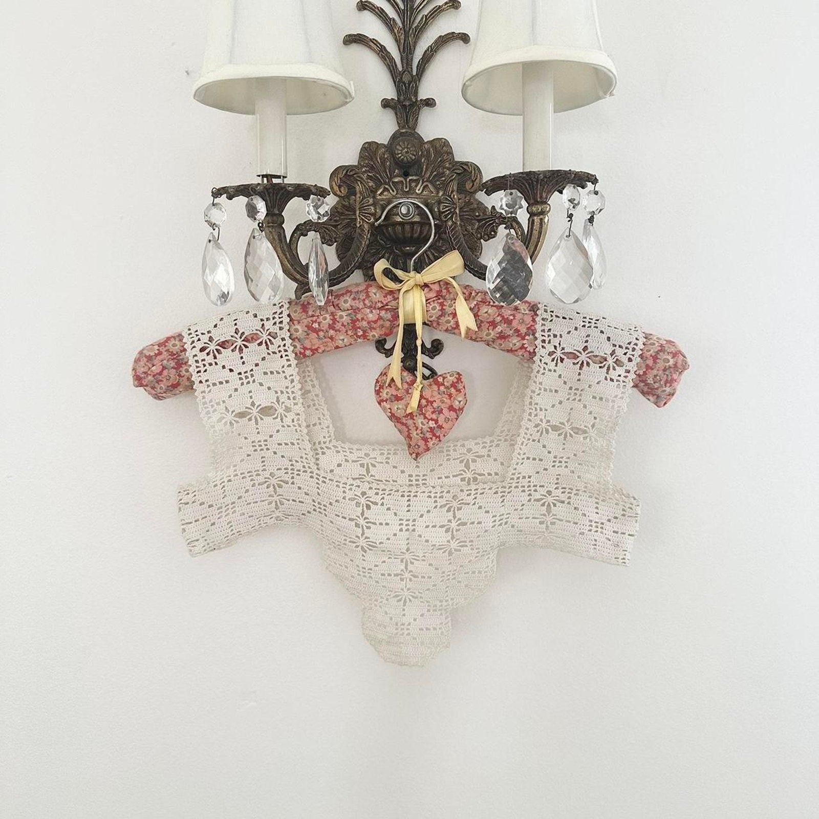Antique Edwardian Crochet Floral Yoke Collar