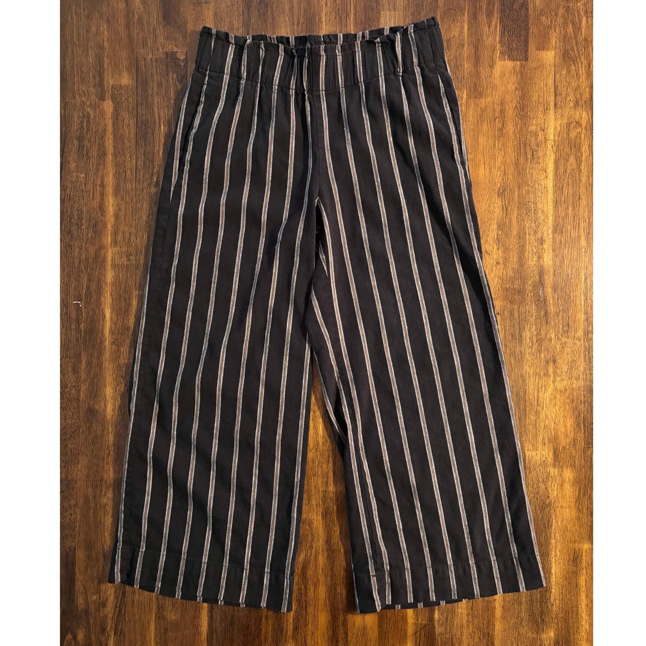 J. Jill Linen Stretch Women’s XS Pants Wide Leg Crop Pull On Elastic Waist