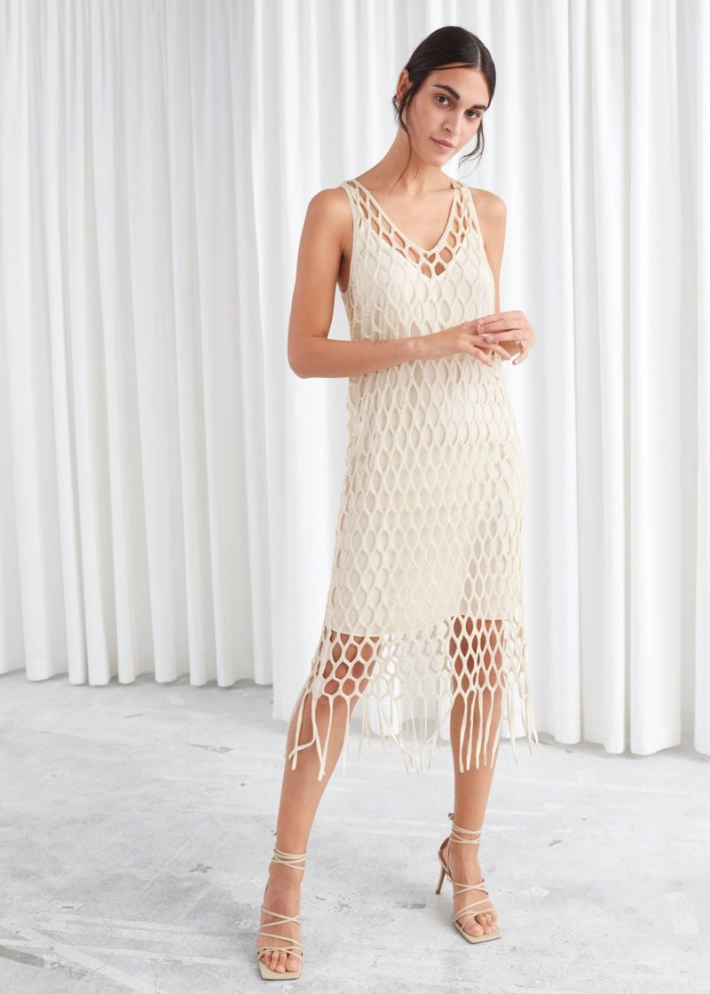 Beaded Fringe Midi Dress SZ 34