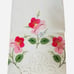 Vintage Pink Flower Linen Tea Towels Set 2 Lace Edge 22x14 Appliqué Embroidered