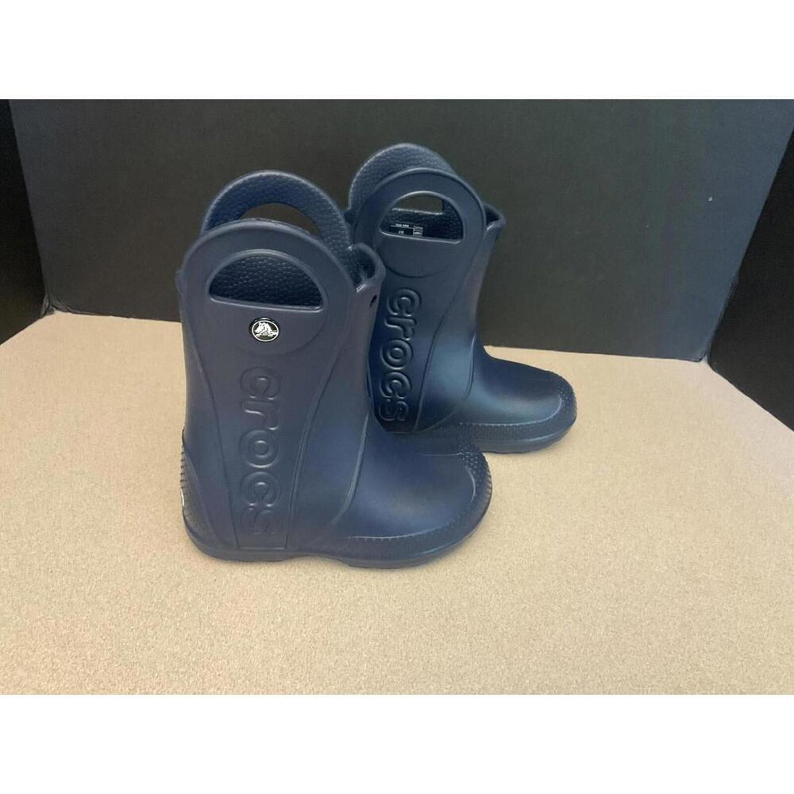 New! Kids Crocs Handle It Navy Blue Waterproof Rain Boots. Size C10. Awesome!