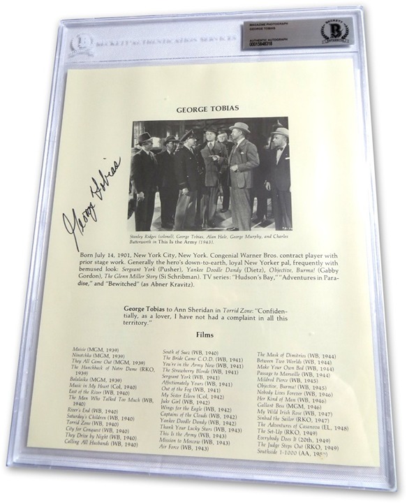 George Tobias Signed Autographed Magazine Photo This is the Army BAS 8318