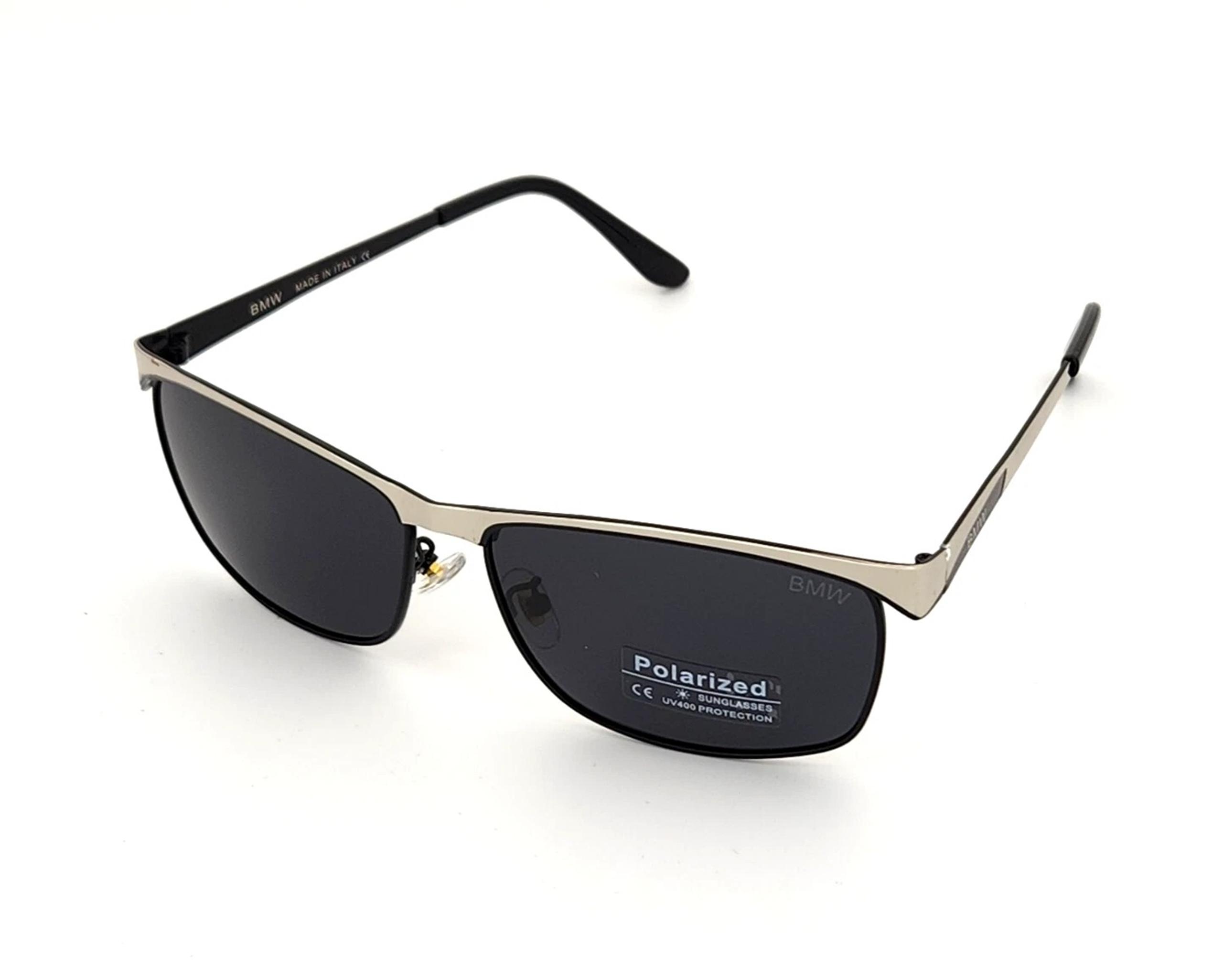Polarized BMW Metal Sports Sunglasses Silver Smoke Polarized Lens NEW BW16