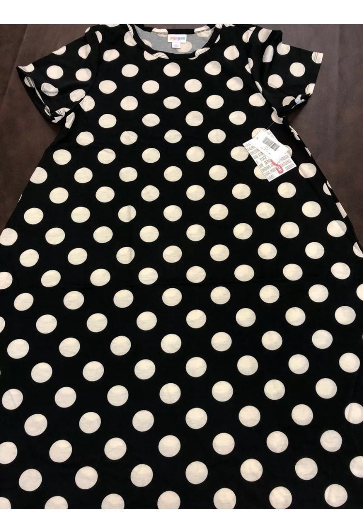Lularoe Carly Black White Polka Dots Small 6/8 4/6 LLR Unicorn New NWT