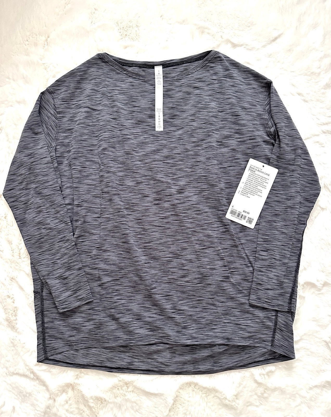 全国どこでも送料無料！ In Back Lululemon NWT Action 6 Size Sleeve Long ヨガ・ピラティス