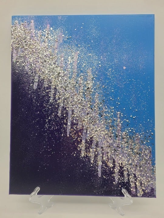 Handmade Acrylic Painting - Silver Bling