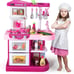 Play Kitchen Pretend Food Playset - 53 PCS Pink Kitchen Toys for Toddlers,