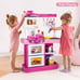 Play Kitchen Pretend Food Playset - 53 PCS Pink Kitchen Toys for Toddlers,