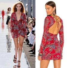NWT DUNDAS x Revolve Zeppelin Mini Dress in Red Paisley