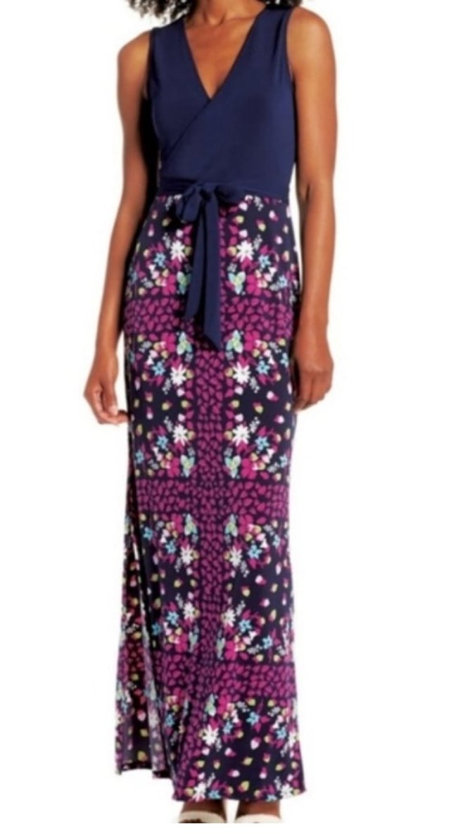 Leota Charice faux wrap maxi dress