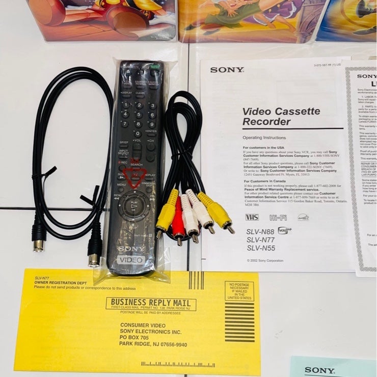 Sony SLV-N77 MINT VCR shops VHS Player Recorder w/ New Original Remote & Disney Movies