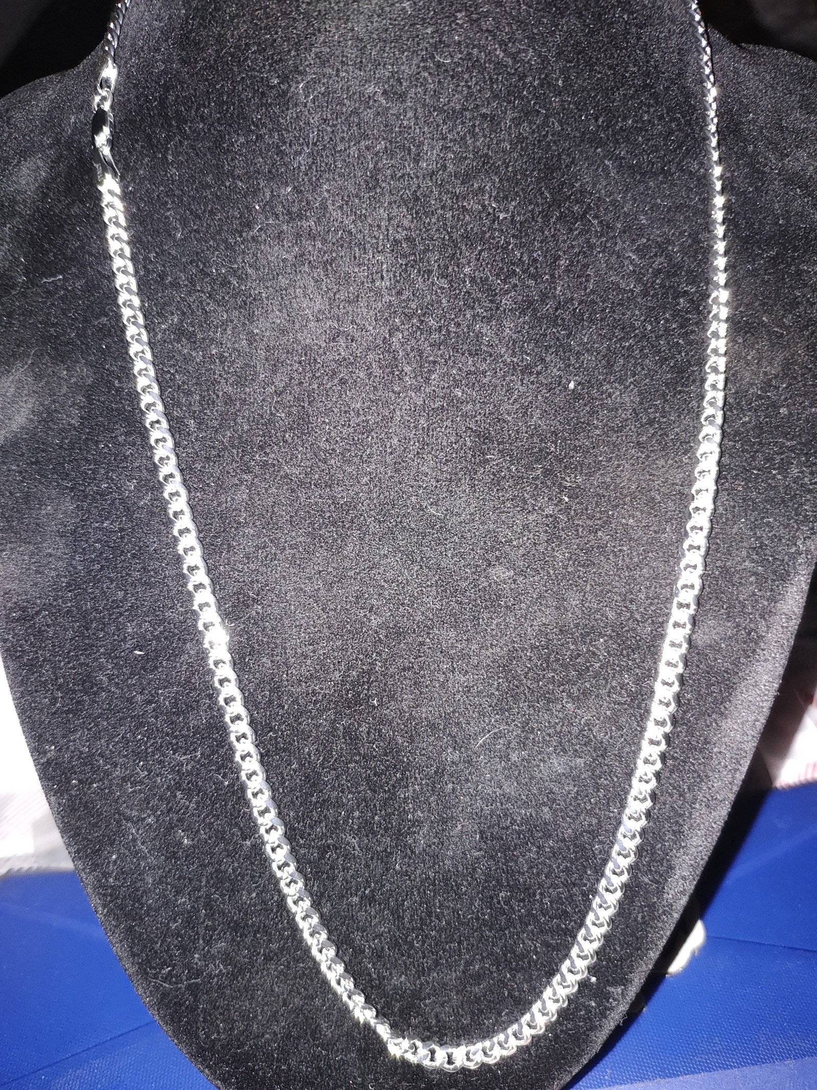 14k white gold vermeil Cuban link necklace