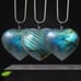 Labradorite Pendant- Heart Shape Stone Pendant Natural Labradorite Gem Necklace