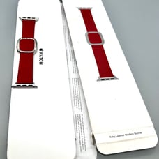 Genuine Apple Red Leather Watch Strap With Modern Buckle 40MM