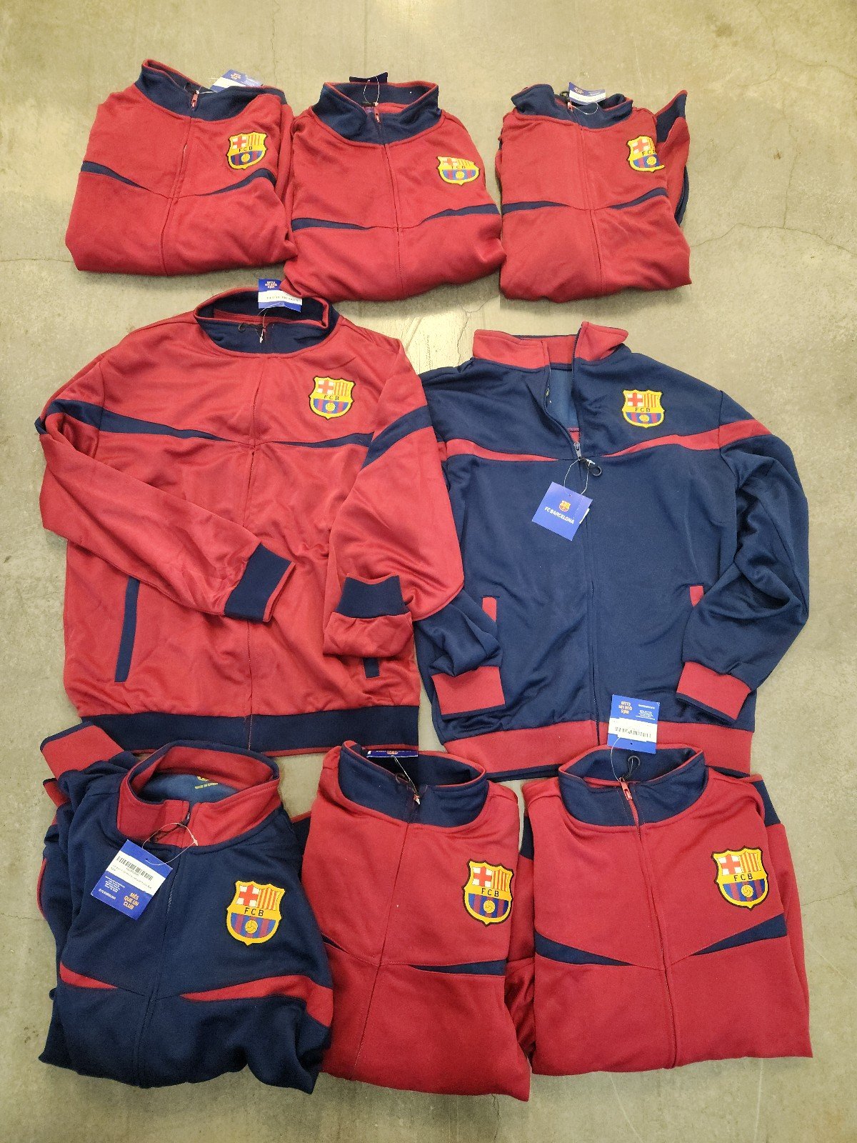 Barcelona FC Officially Licensed Track Jacket Wholesale Lot of 8