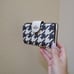 Coach Medium Corner Zip Wallet With Houndstooth Print