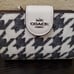 Coach Medium Corner Zip Wallet With Houndstooth Print