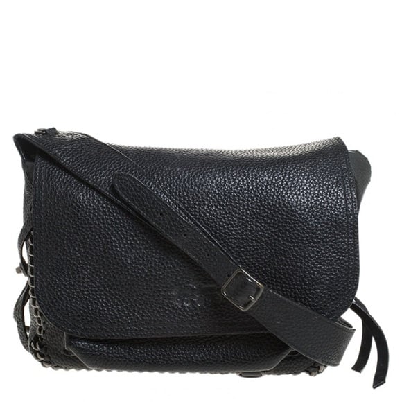Coach Dakotah 21 Flap Crossbody Messenger Bag Whiplash Leather Purse Black