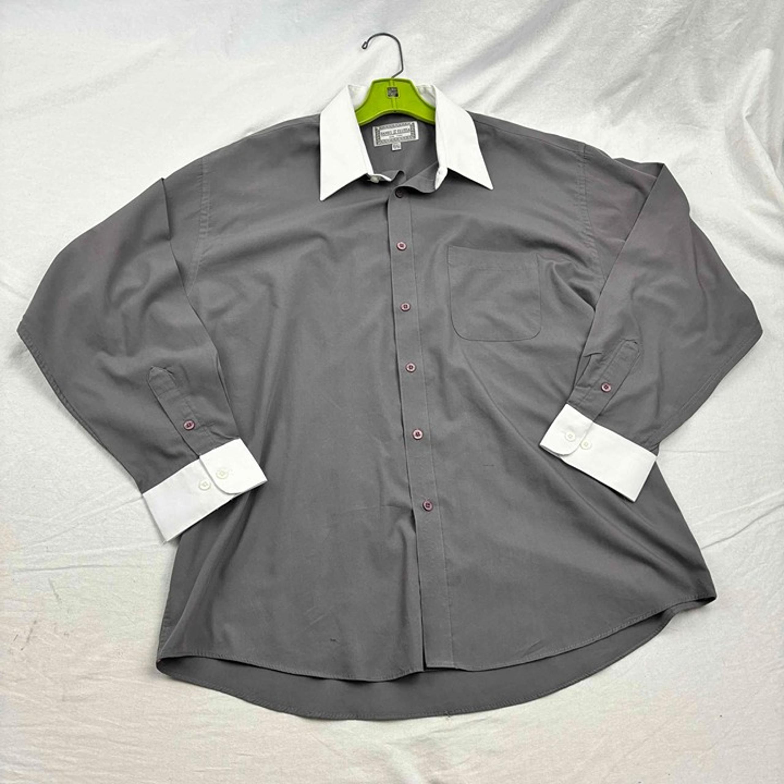 Daniel Ellissa Mens Dress Shirt Gray Long Sleeves Buttondown Pocket 175 3435y