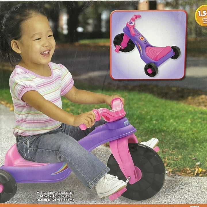 American Plastic Toys Mini Trike Pink Girls Ride On Tricycle 18 Mnth- 4 Yr New