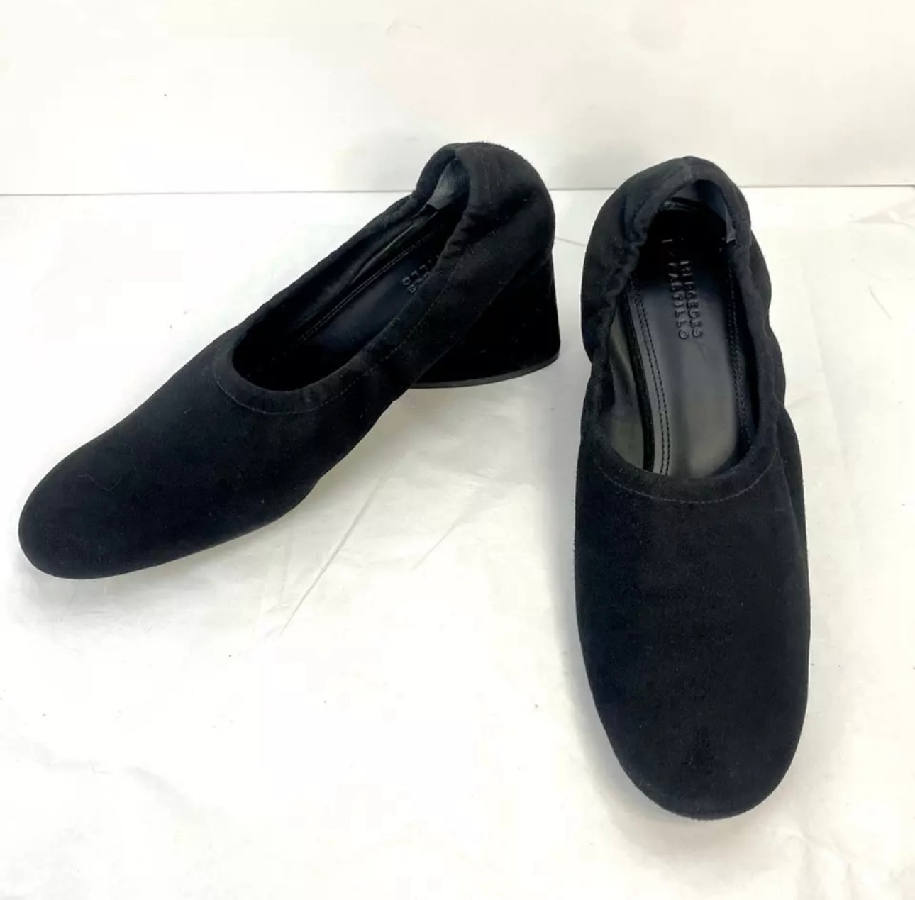 Mercedes Castillo Suede Black Scrunch Funky Art Deco Heel