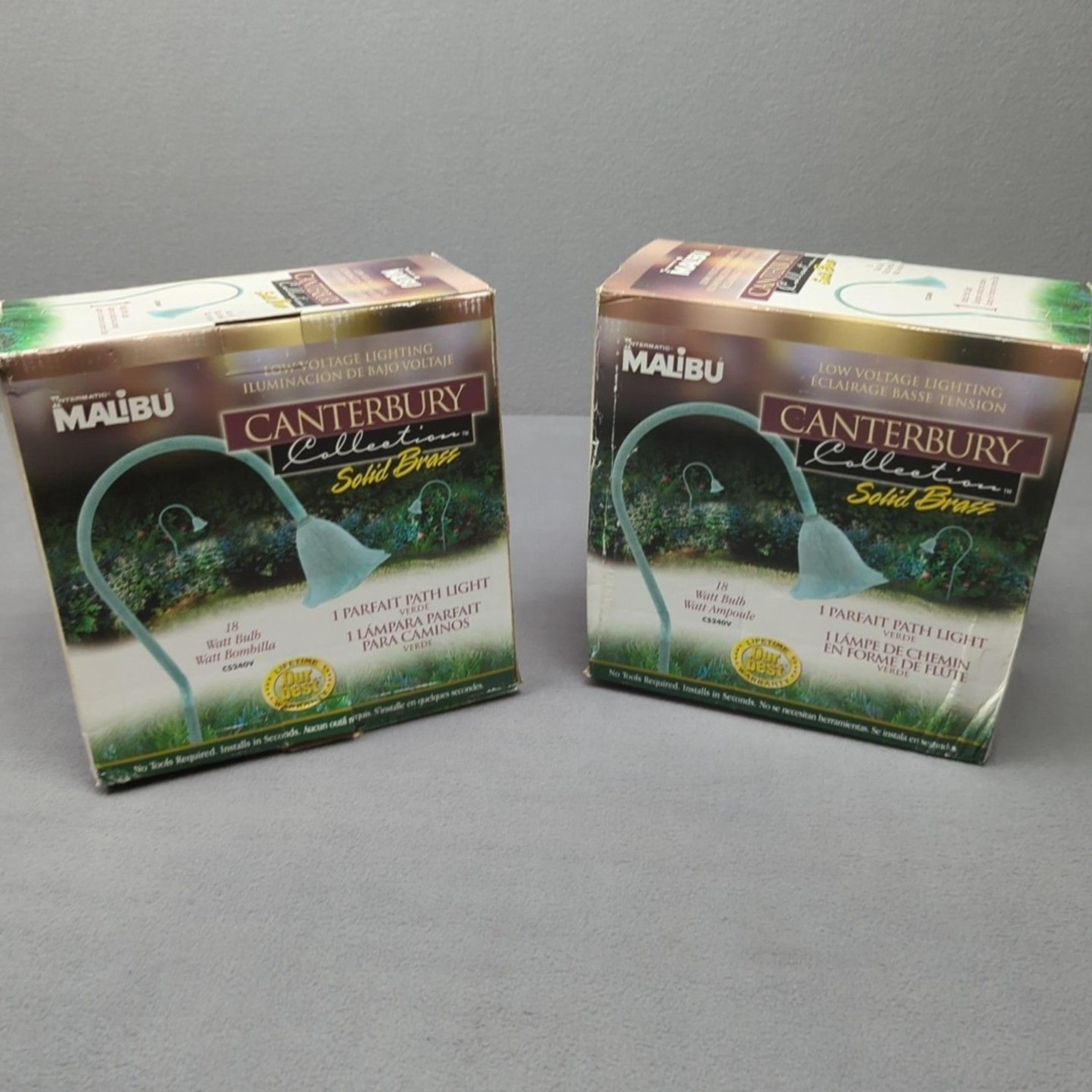 2 Malibu Canterbury Collection Low Voltage CS240V Solid Brass Path Light - New