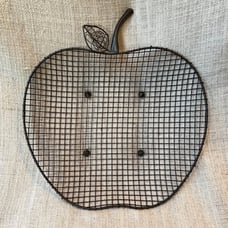 Black metal wire apple shape basket