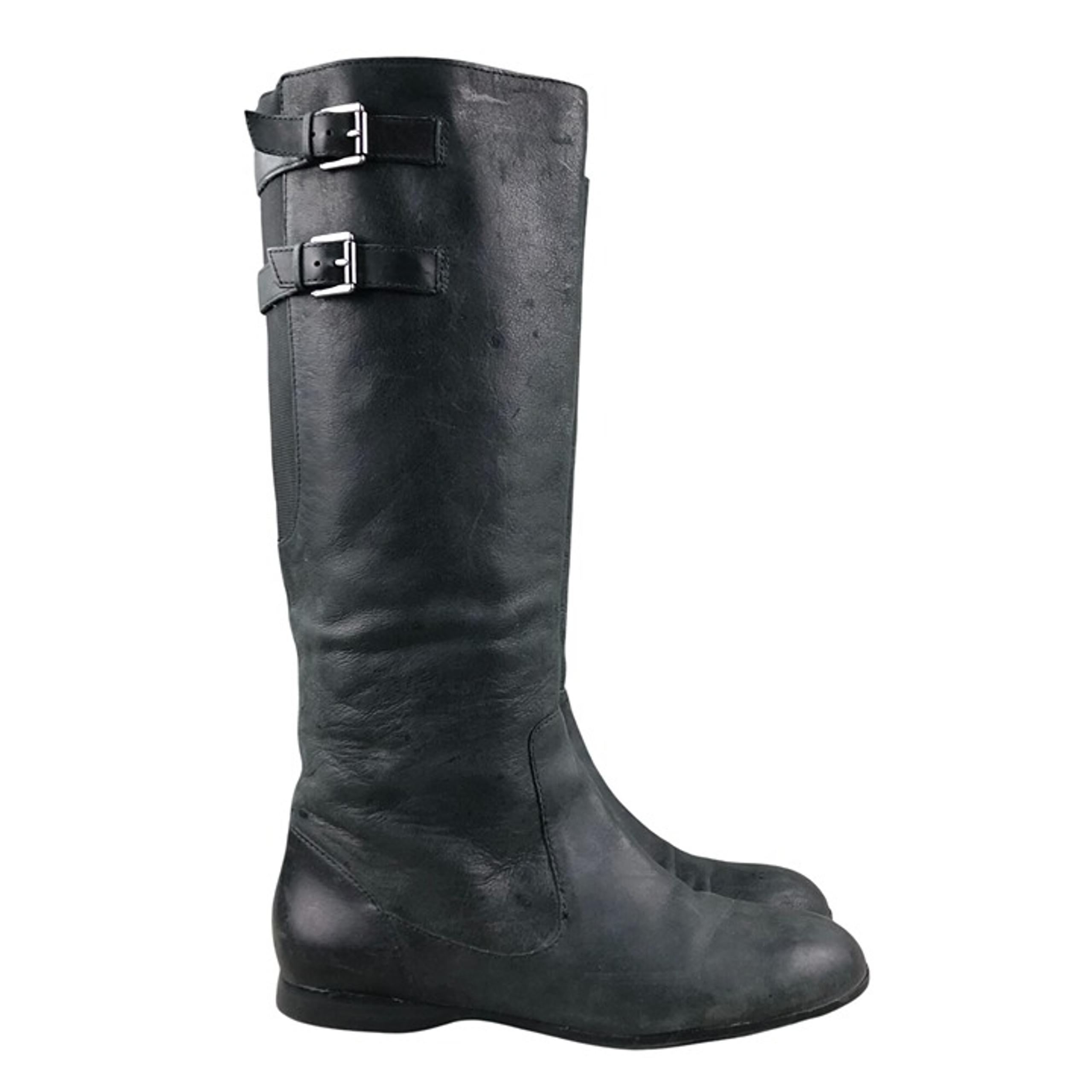 Enzo Angiolini Women's Size 9M Zarynn Black Leather Side Zip Knee High Boots