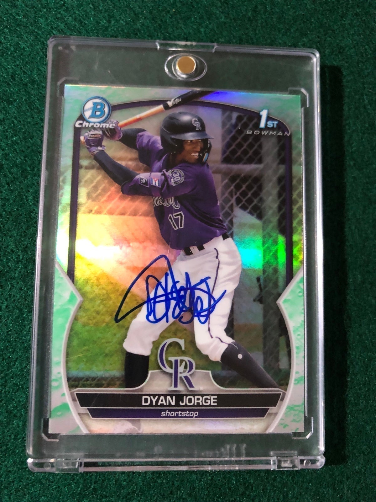 Dyan Jorge rookie card auto ip read