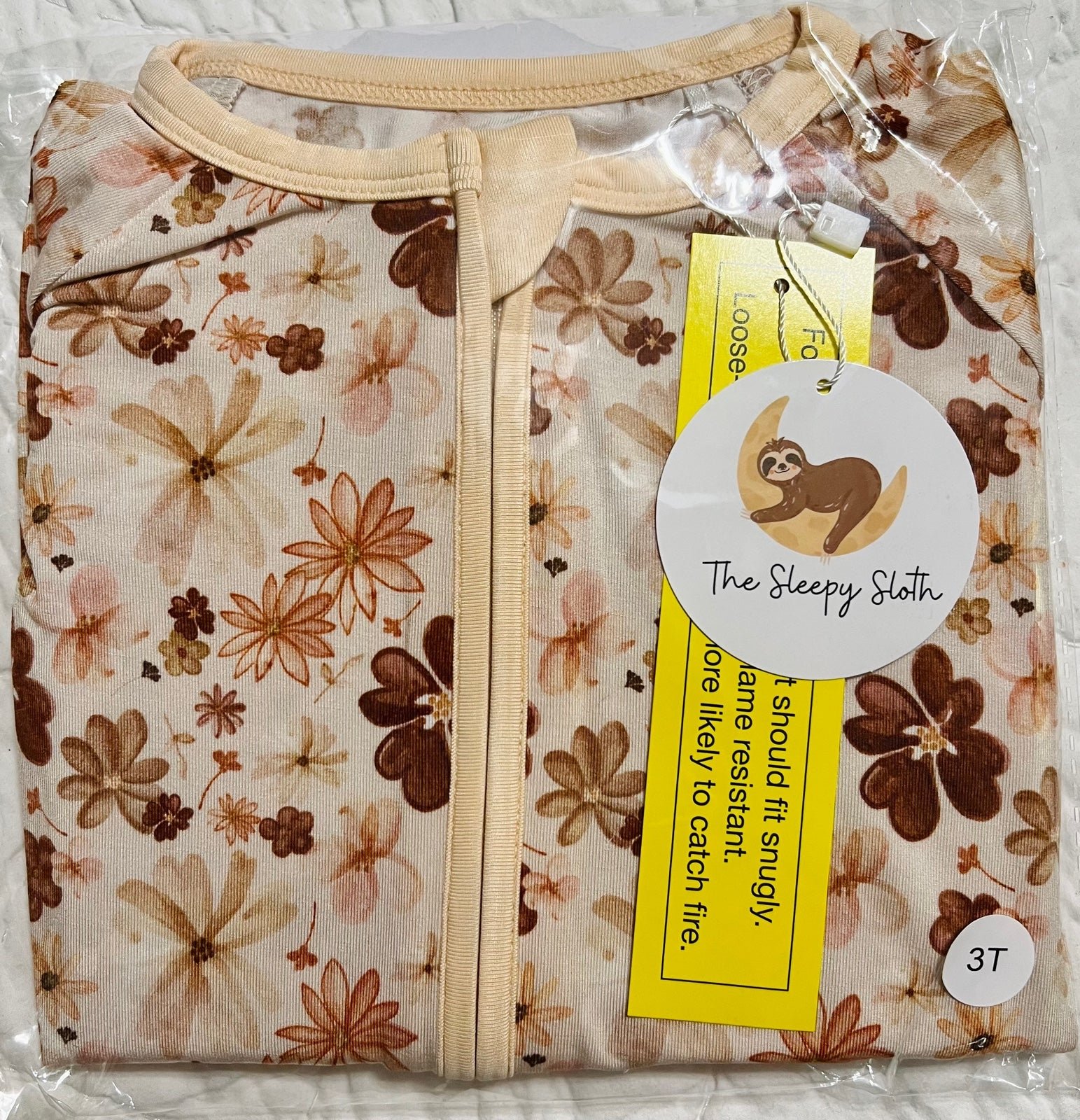 The Sleepy Sloth Peachy Meadows Zip Jammies