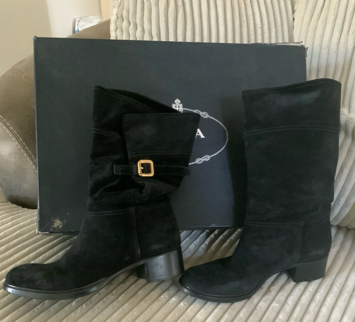 PRADA WOMENS Suede Boots size 40 9.5